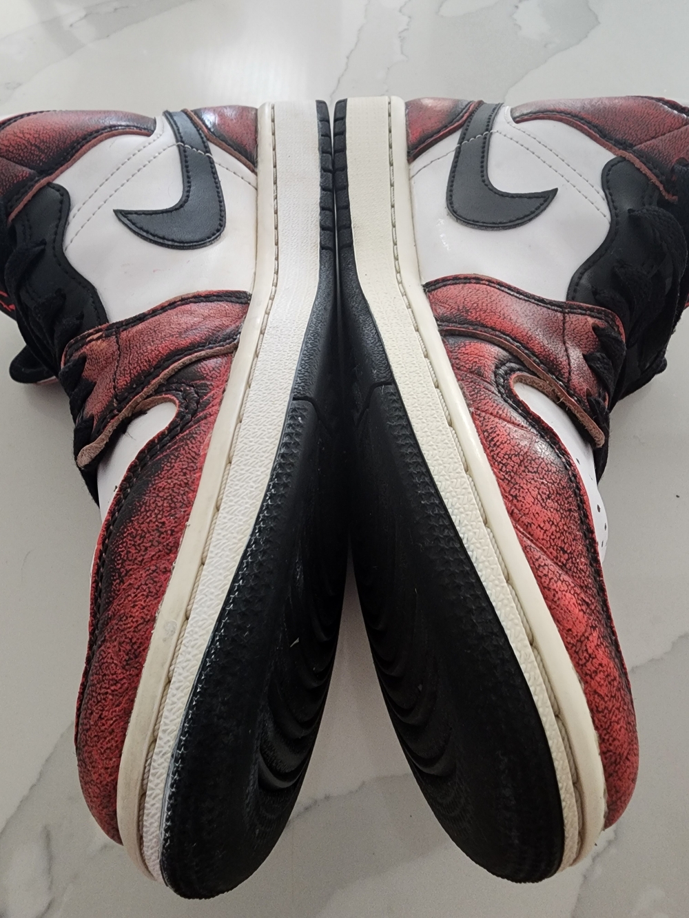 Nike Air Jordan 1 Mid Men’s Sneakers - Wear-Away Chicago 7.5 - Picture 4 of 6